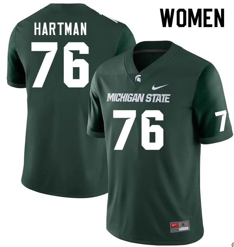 Women #76 Andy Hartman Michigan State Spartans College Football Jerseys Sale-Green